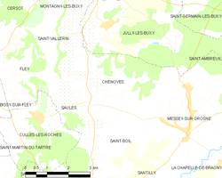Map commune FR insee code 71124